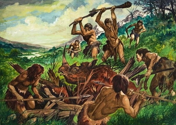 humanos cazando